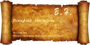 Bonyhai Hermina névjegykártya